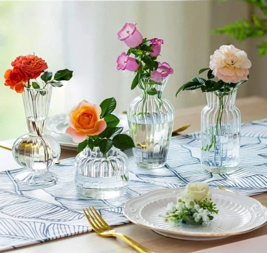 Small Clear Glass Flower Vases 3 Small Clear Glass Flower Vases 3