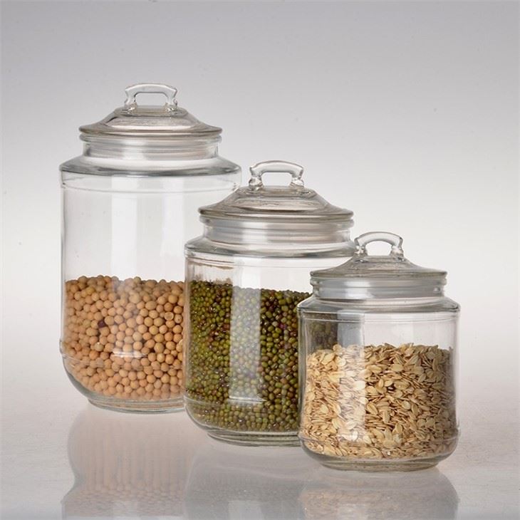 Glass Jar With Glass Lid Customize LOGO