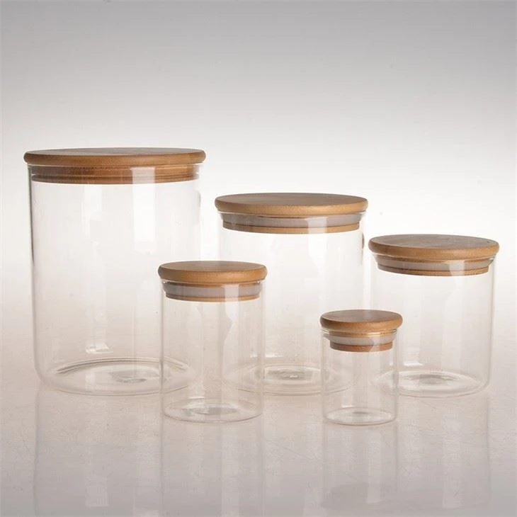 Glass Storage Jars With Airtight Bamboo Lid