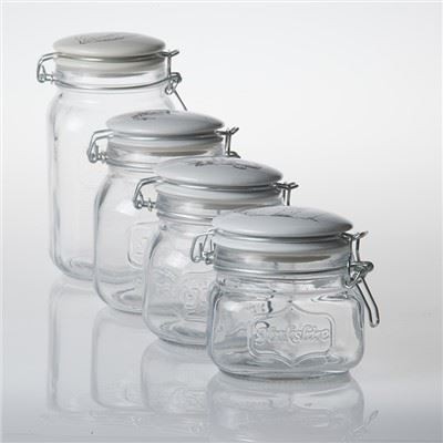 Херметически затворени стъклени буркани за съхранение на храна с керамичен капак