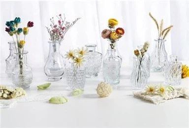 Мини стъклени долни вази