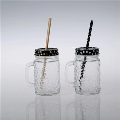 Кафе Mason Jar със сламка