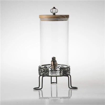 Стъклен диспенсер за вода със стойка