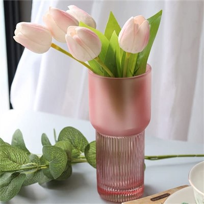 Розова опалесцентна ваза Fenton