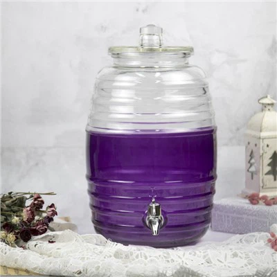 Стъклен диспенсър за сок с кран