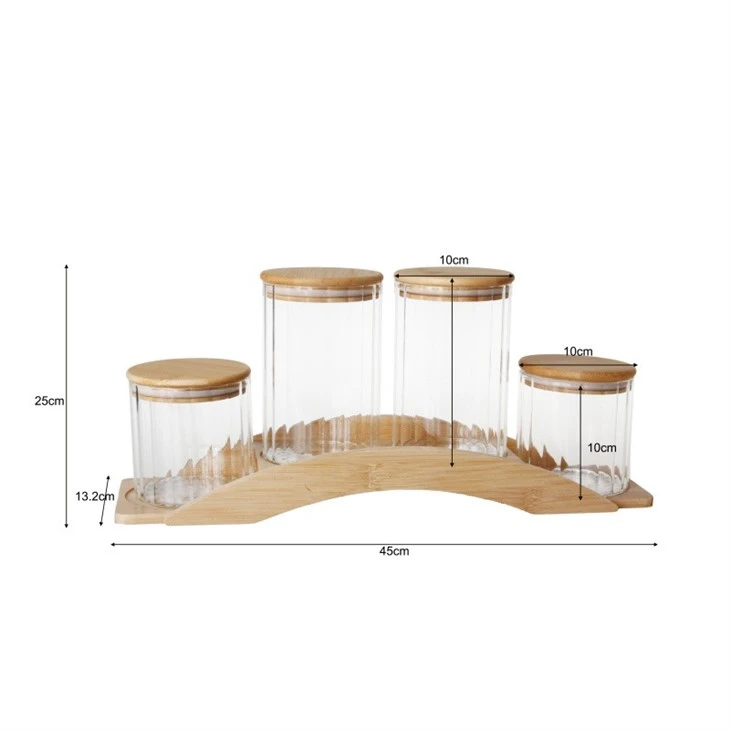 4Pcs Set Premium High Borosilicate Glass Storage Jars high quality