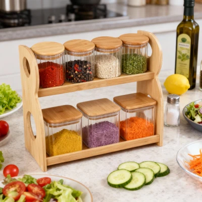 Комплект от 7 части буркани за съхранение от високо боросиликатно стъкло