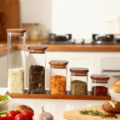 Първокласен комплект буркани за съхранение от 5 части