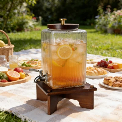 Стъклен дозатор с квадратни-жлебове